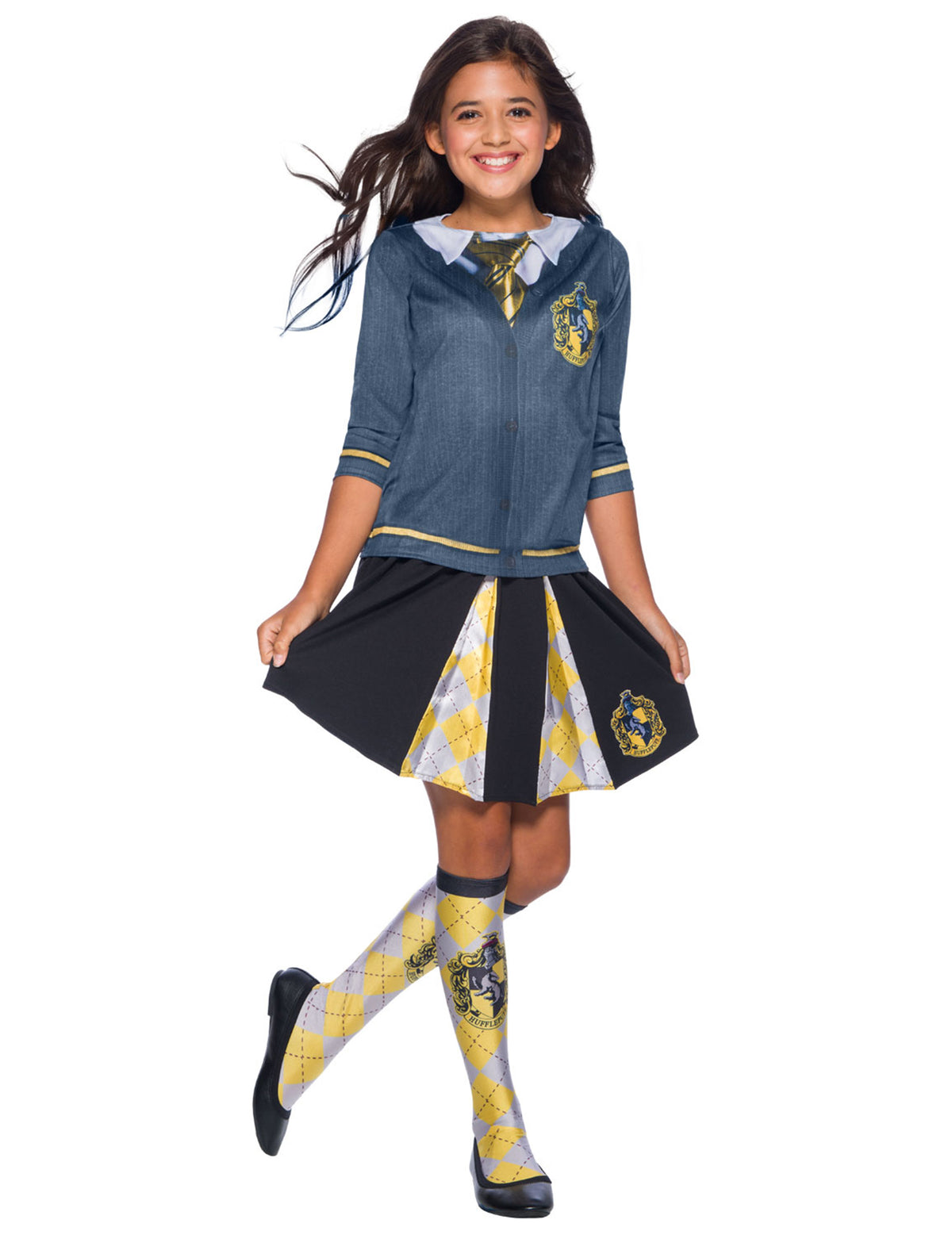 Jupe Poufsouffle Harry Potter pour enfant jaune et noir avec écusson