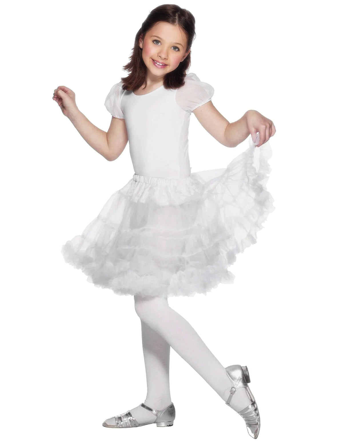 Jupon transparent pour fille blanc volumineux