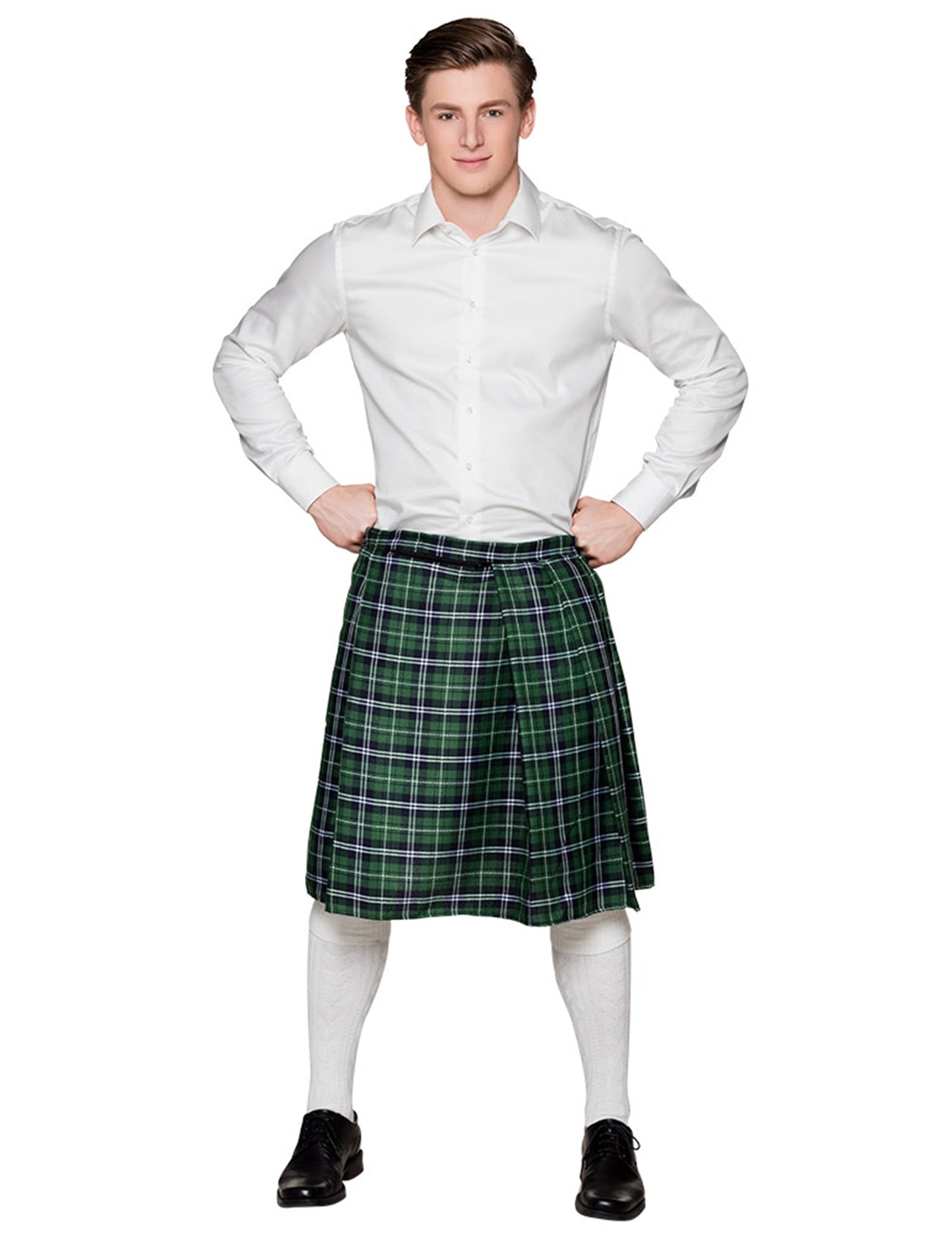 Zeleni škotski kilt človek