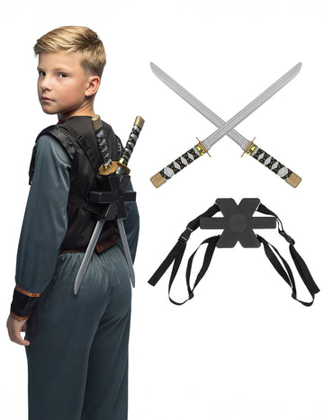 Komplet 2 ninja mečev s podporo