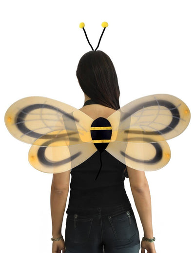 Kit accessoires abeille pour adulte jaune et noir avec ailes et serre-tête
