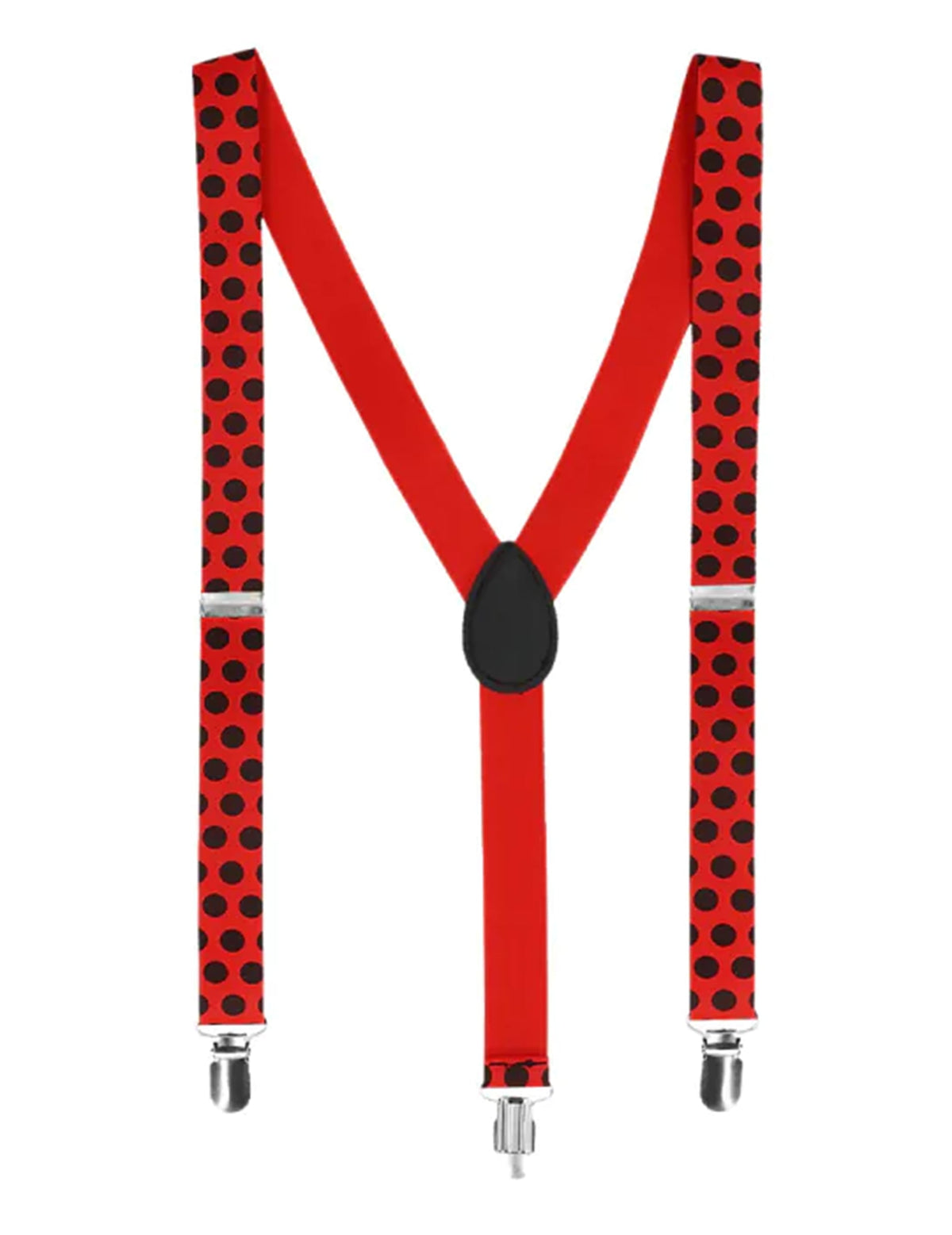 Bretelles rouges à pois noirs du kit accessoires coccinelle pour adulte