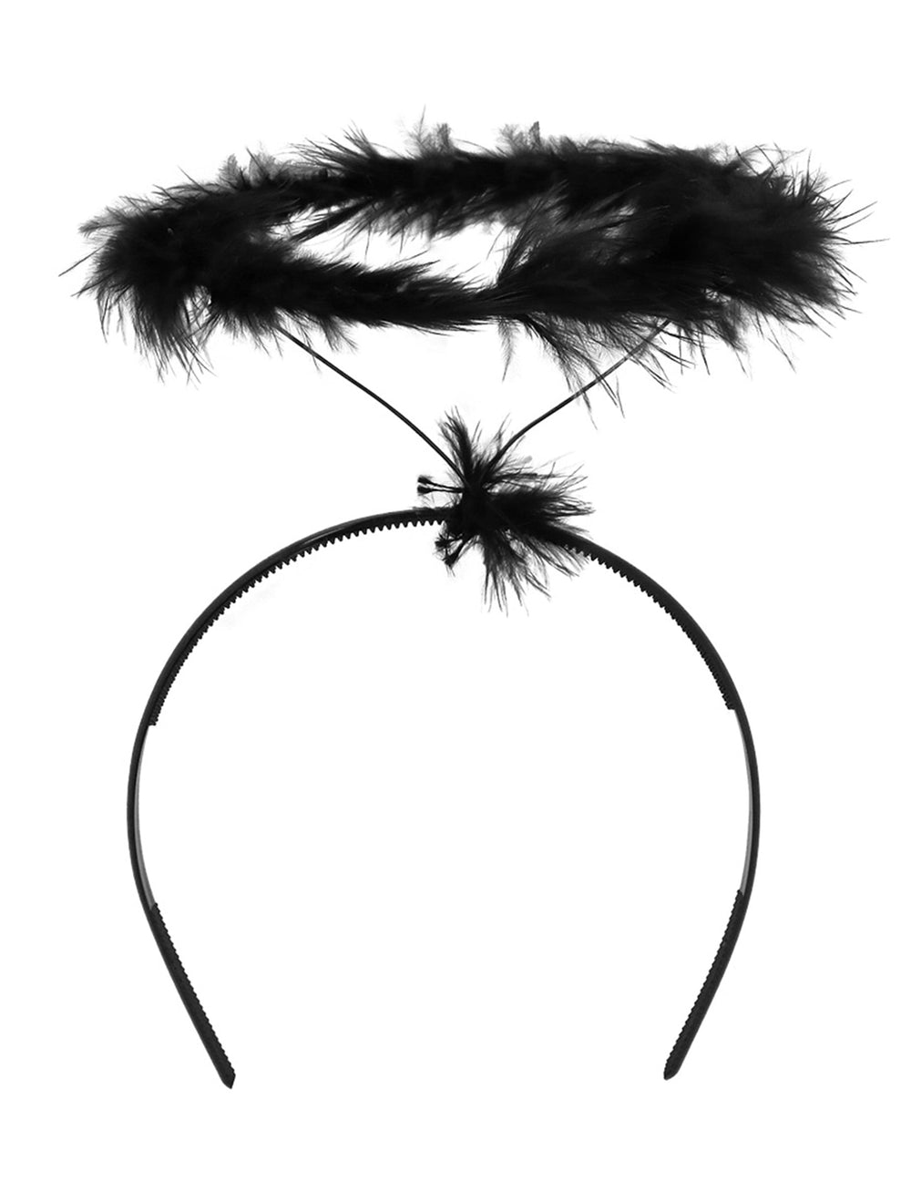 Détail du serre-tête auréole du kit accessoires d'ange noir