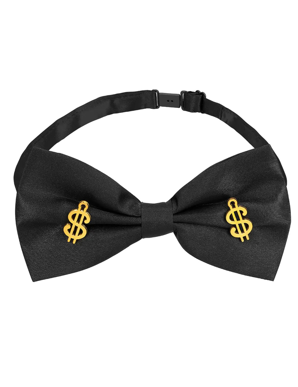 Noeud papillon noir avec signes dollars du kit accessoires dollars