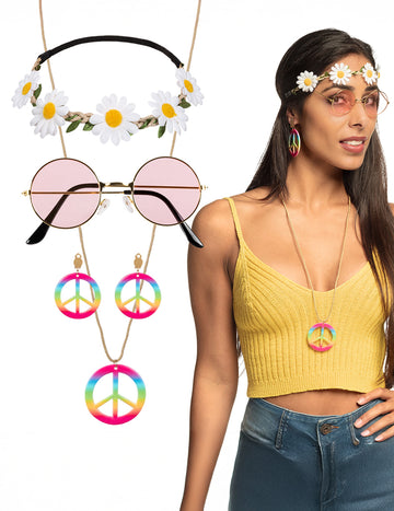 Kit accessoires hippie deluxe adulte