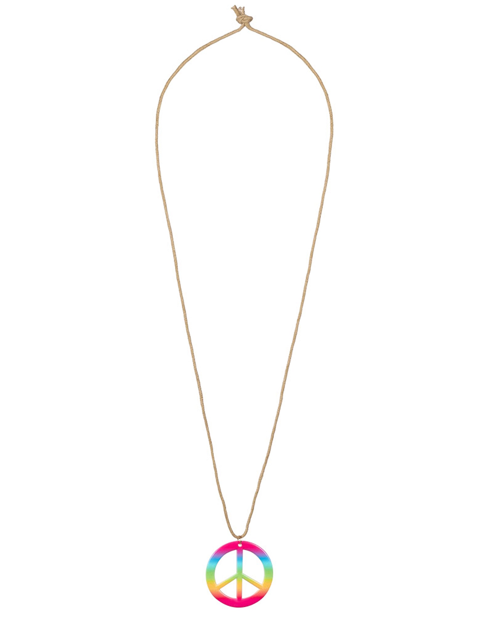 Collier peace and love arc-en-ciel du kit accessoires hippie deluxe