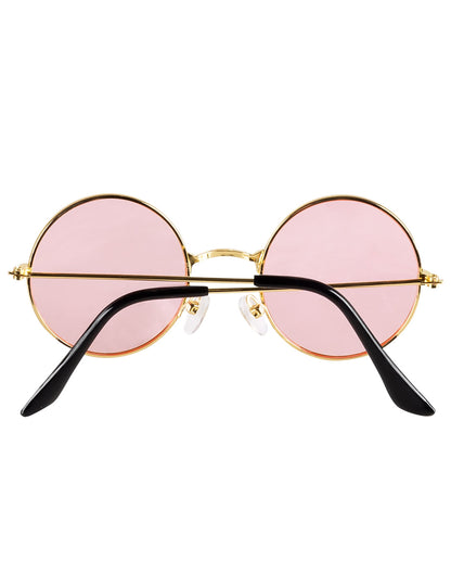 Lunettes roses rondes du kit accessoires hippie deluxe