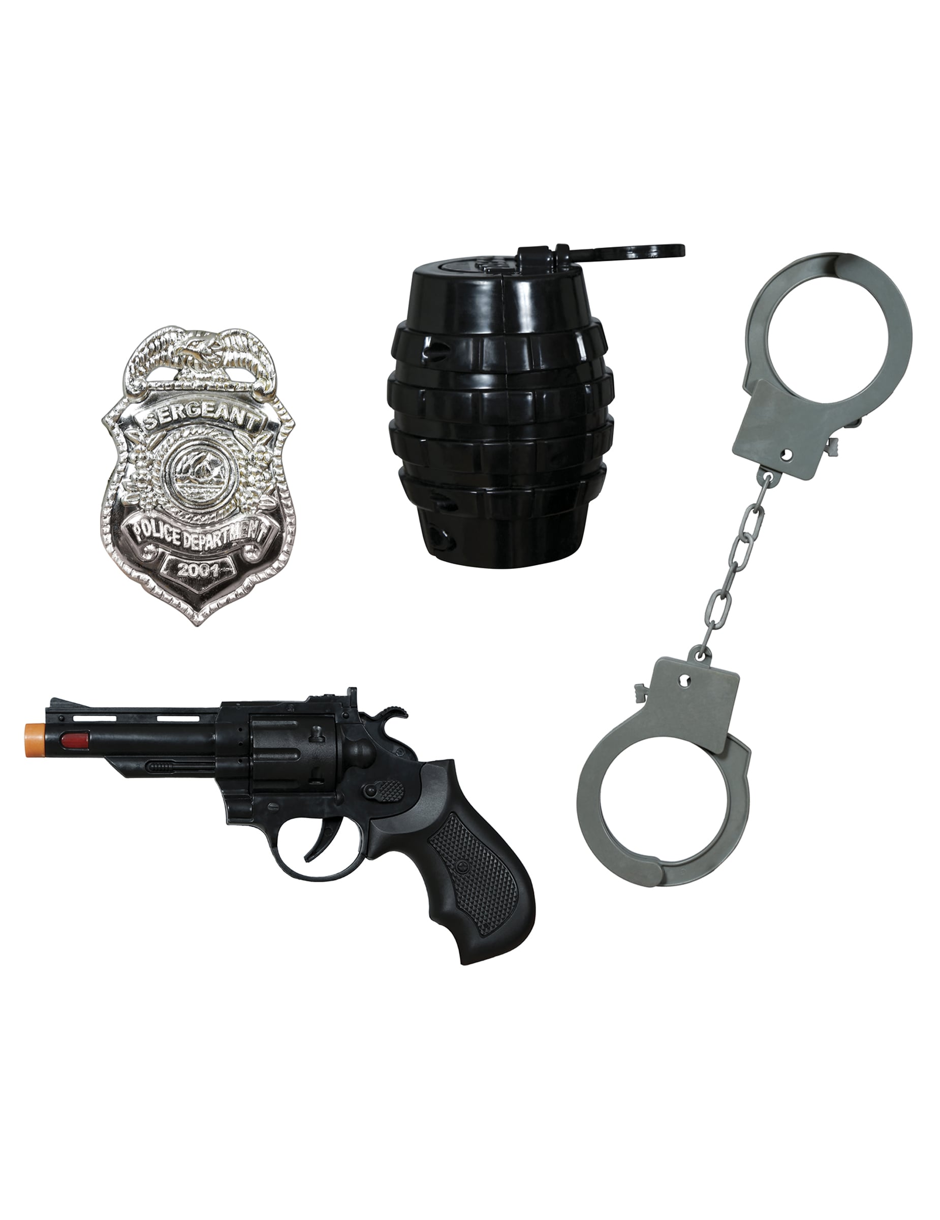 Détail du contenu du Kit accessoires policier pour homme