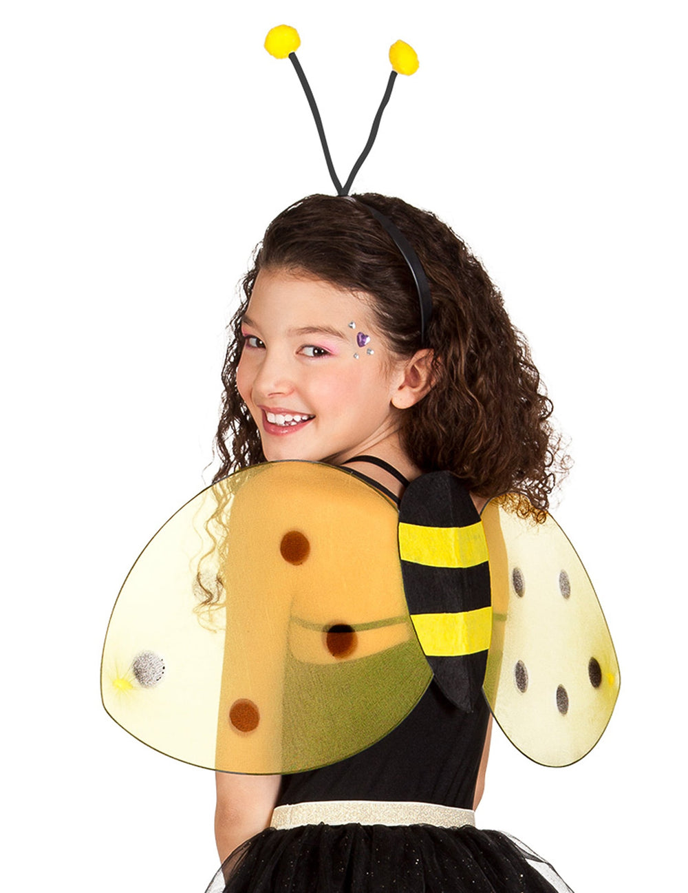 Kit ailes et serre-tête abeille pour enfant jaune et noir