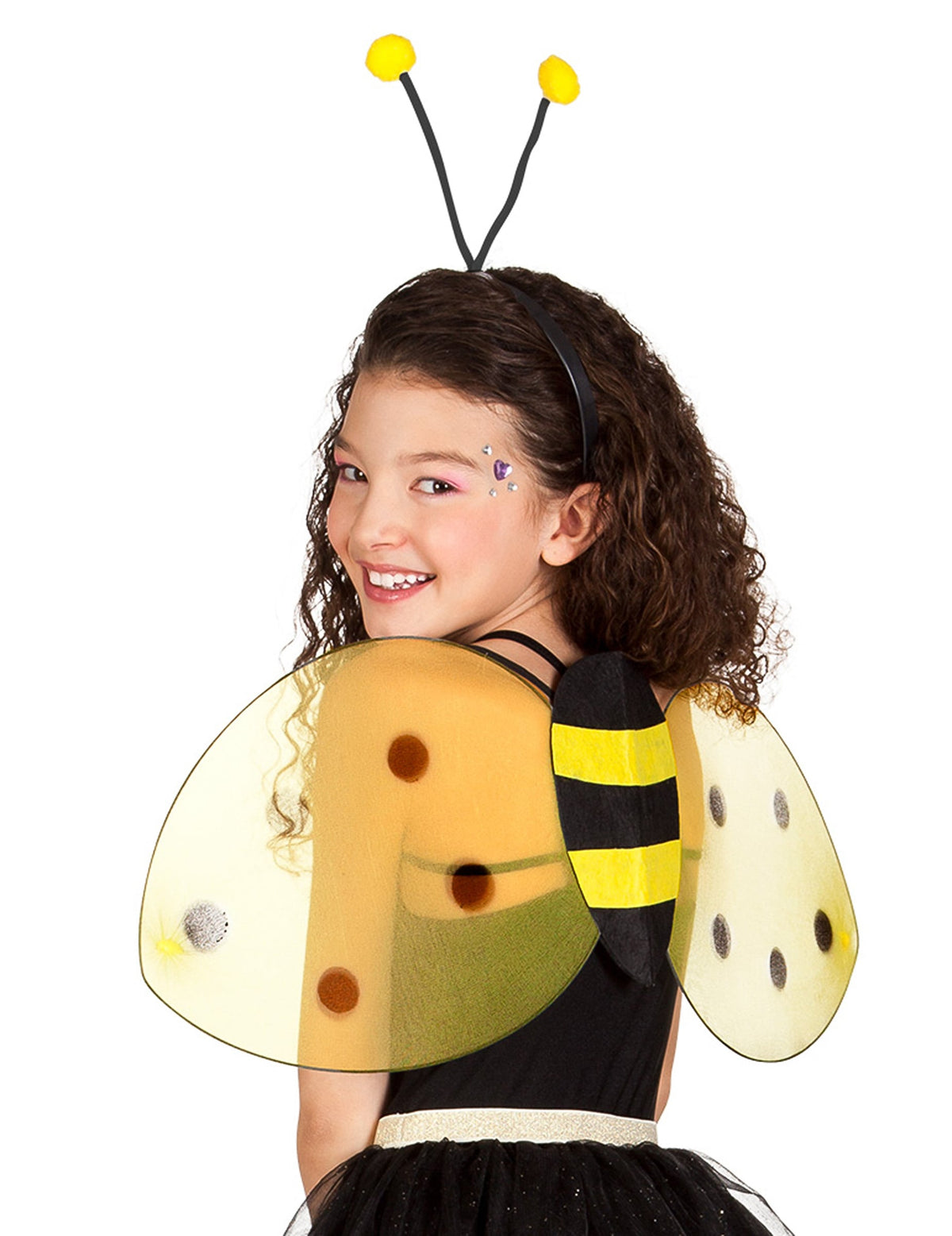 Kit ailes et serre-tête abeille pour enfant jaune et noir