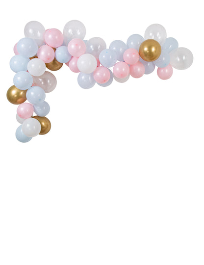 Komplet za razkrivanje spolnega loka z 58 baloni v modri in roza barvi