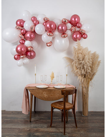 Komplet za dekoracijo loka iz 70 balonov v roza zlati barvi