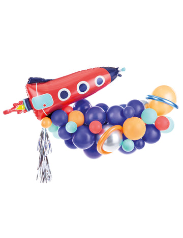 76-delni komplet za lok balonov za vesoljsko zabavo z raketo
