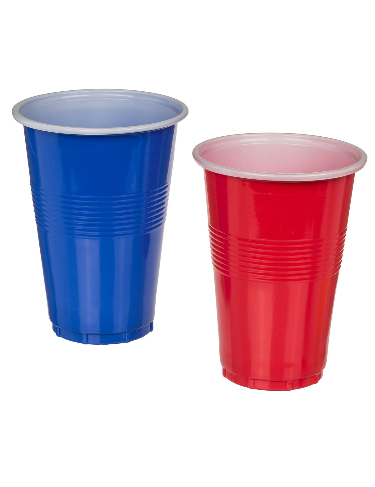Gobelets en plastique rouge et bleu du kit beerpong gonflable pour 2 personnes