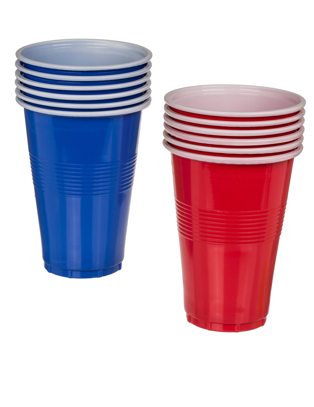 Piles de gobelets rouges et bleus du kit beerpong gonflable pour 2 personnes