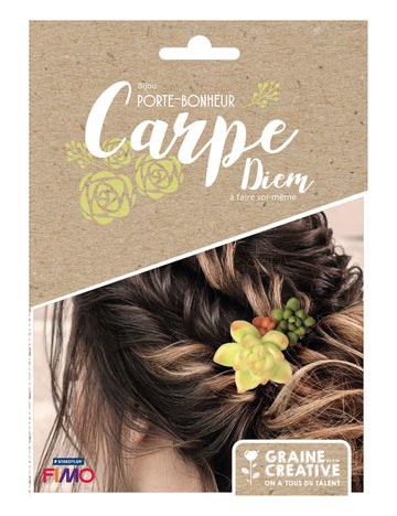 Komplet nakita za srečo: sponke za lase iz polimerne gline s sukulentno teksturo