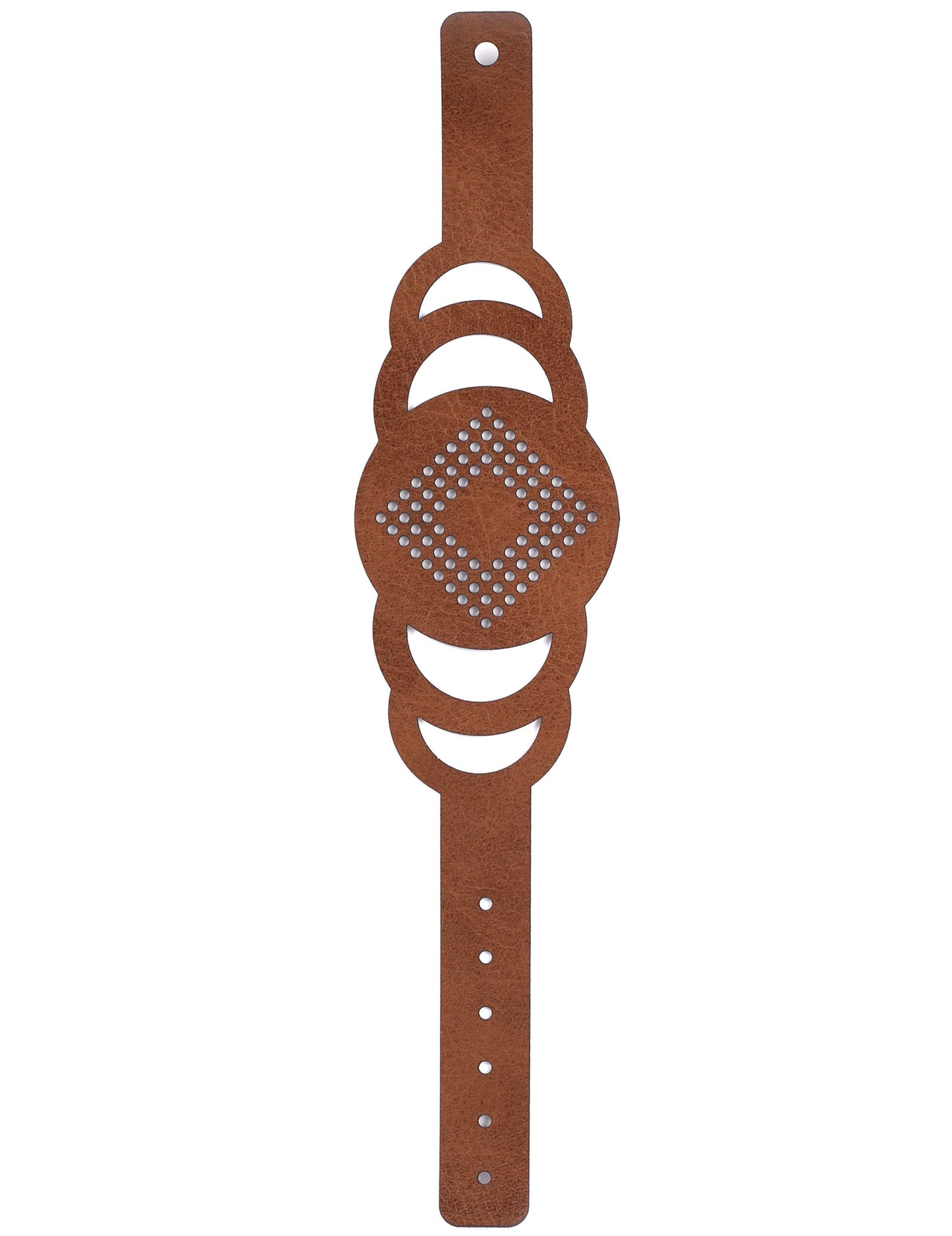 Komplet za vezenje rjave usnjene zapestnice z okroglim dizajnom za odrasle