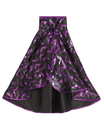 Vue de la cape du kit cape et chapeau de sorcière chauve-souris pour enfant