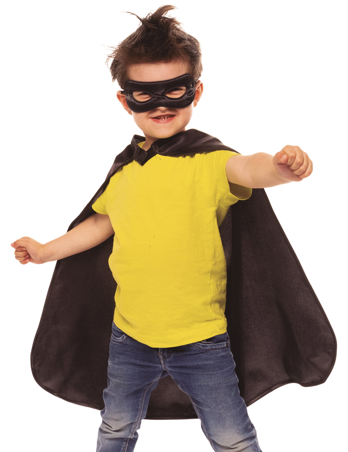 Kit cape et masque de super-héros pour enfant noir
