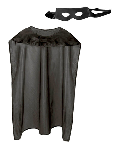 Kit Cape in Super Hero Mask Black Adult