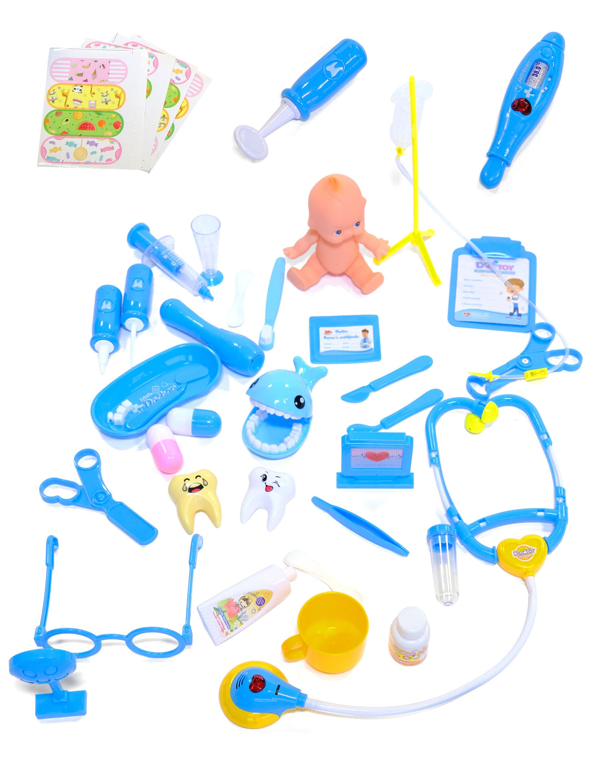 Kit d'accessoires de docteur pour enfant bleu 39 pièces