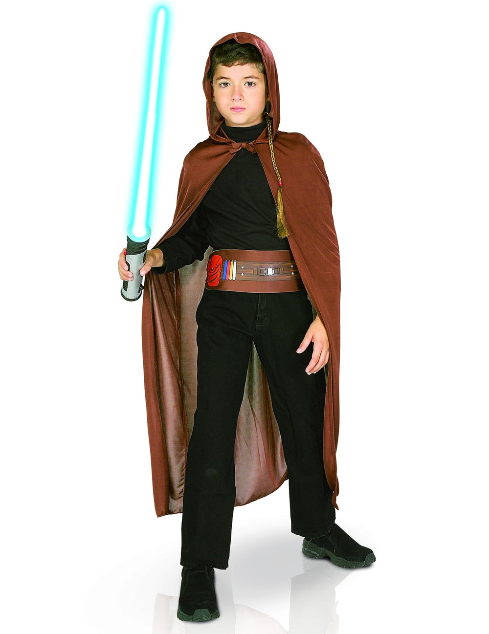 Kit de Jedi Star Wars™ pour enfant avec cape marron et sabre laser bleu