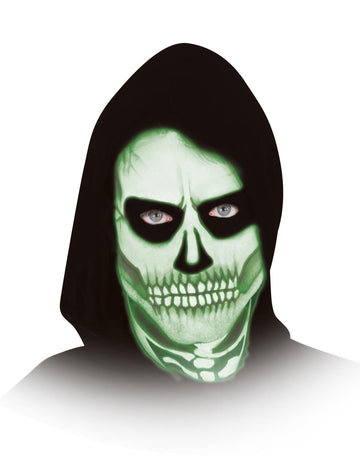 Kit de maquillage phosphorescent pour adulte vert motif squelette