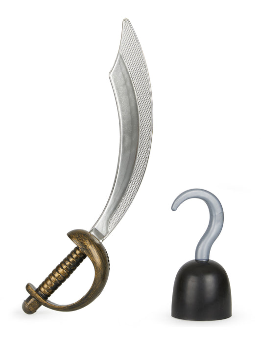 Kit épée et crochet de pirate pour enfant argenté et bronze
