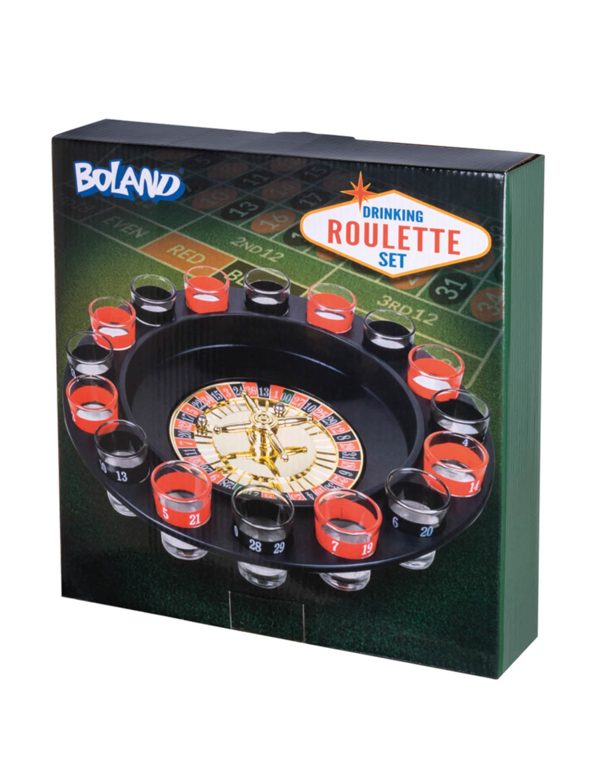 Pogled na embalažo kompleta za družabno igro aperitivna ruleta