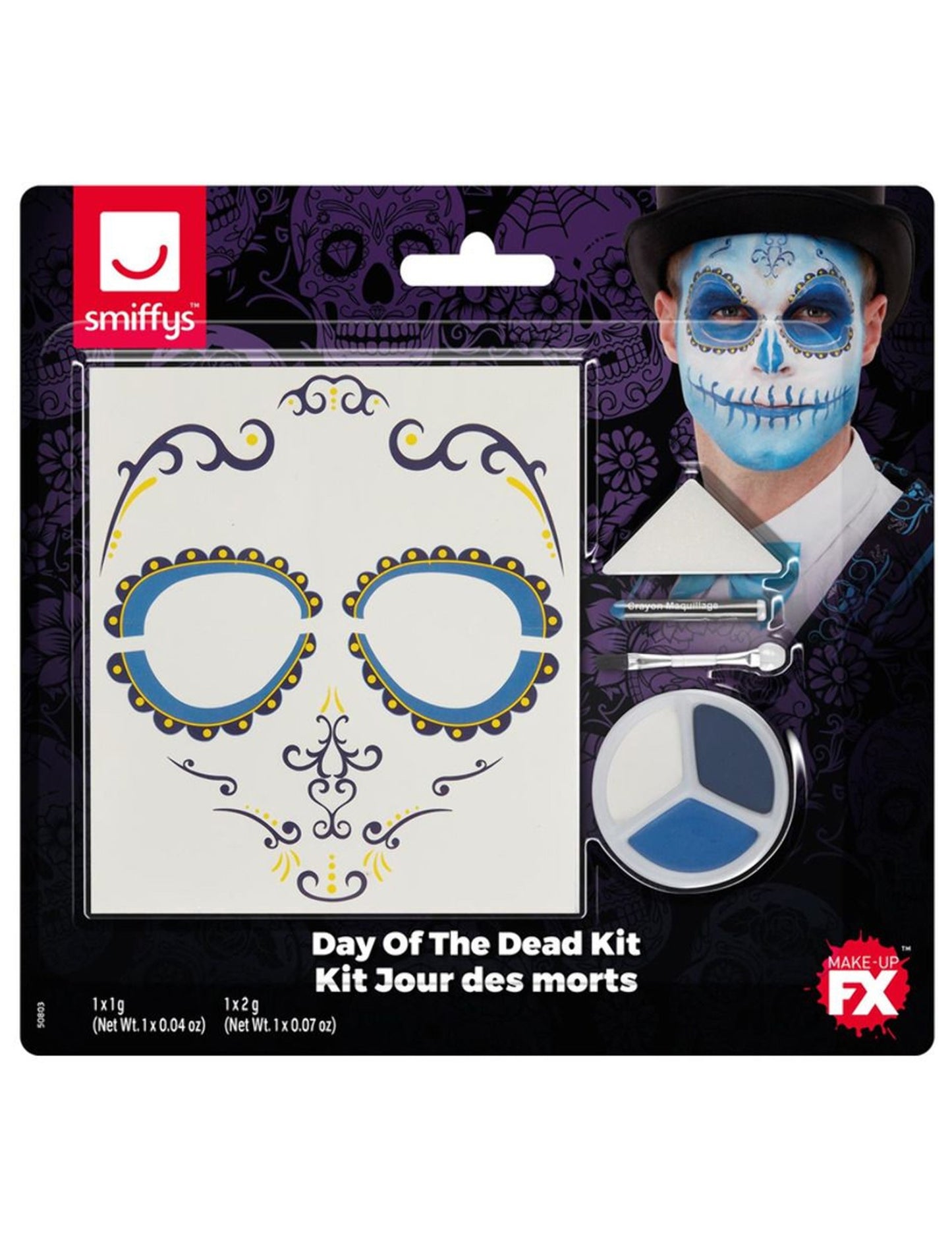 Make -up Kit in Tatoo Dia de los Muertos Blue Adult