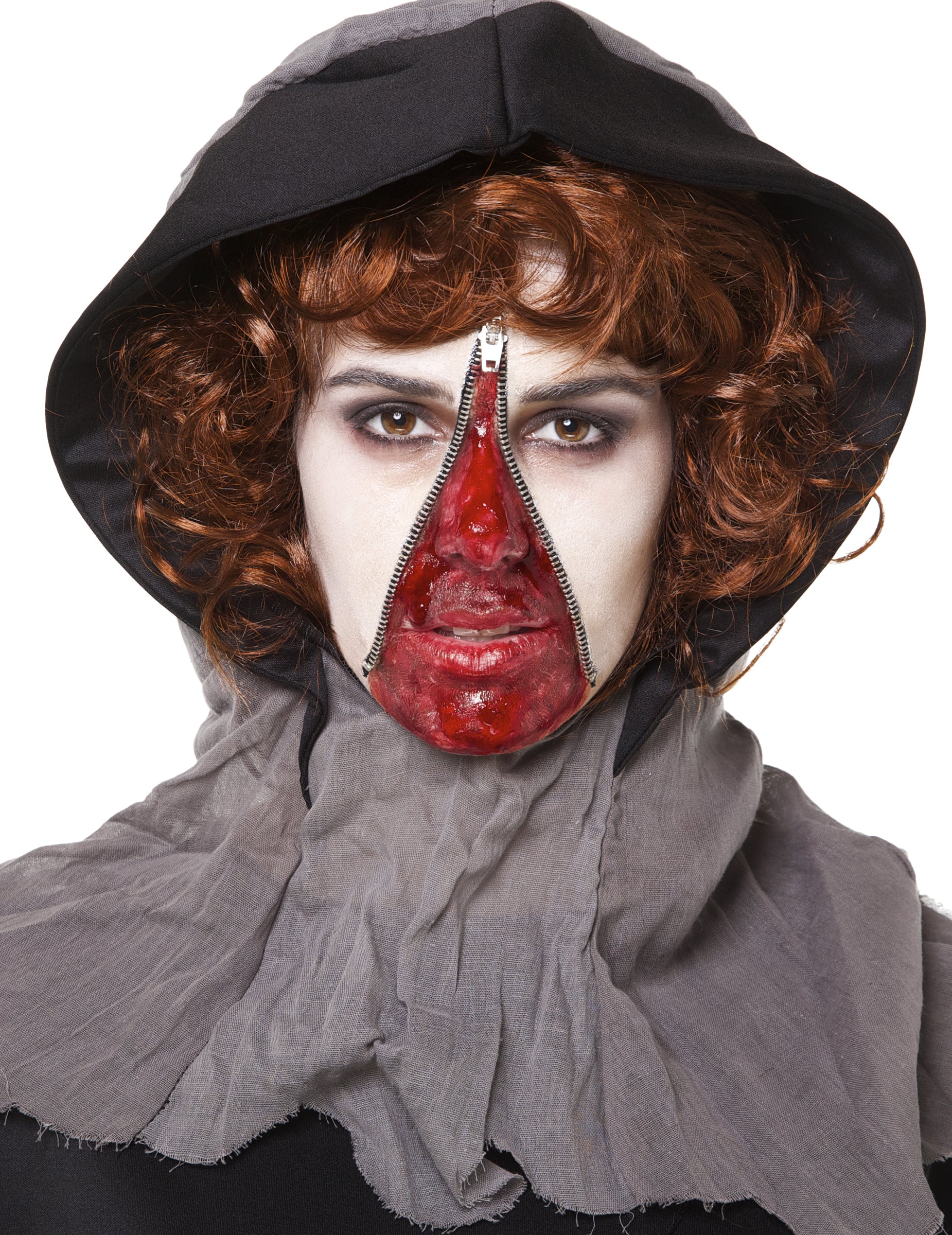 Vue de face du rendu final du kit maquillage fermeture éclair Halloween