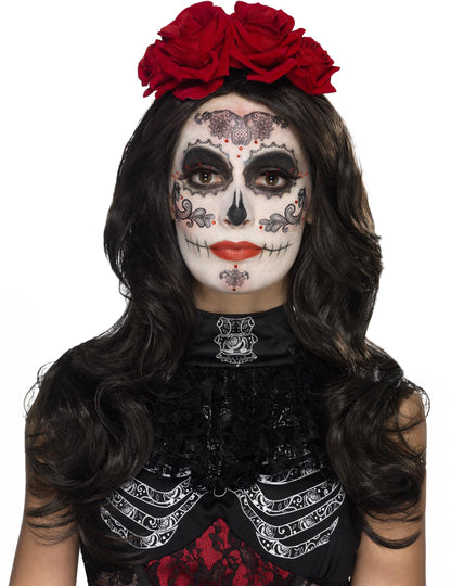 Glamour Makeup Kit z lažnimi trepalnicami in nakitom Dia de los Muertos