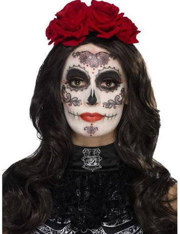 Glamour Makeup Kit z lažnimi trepalnicami in nakitom Dia de los Muertos