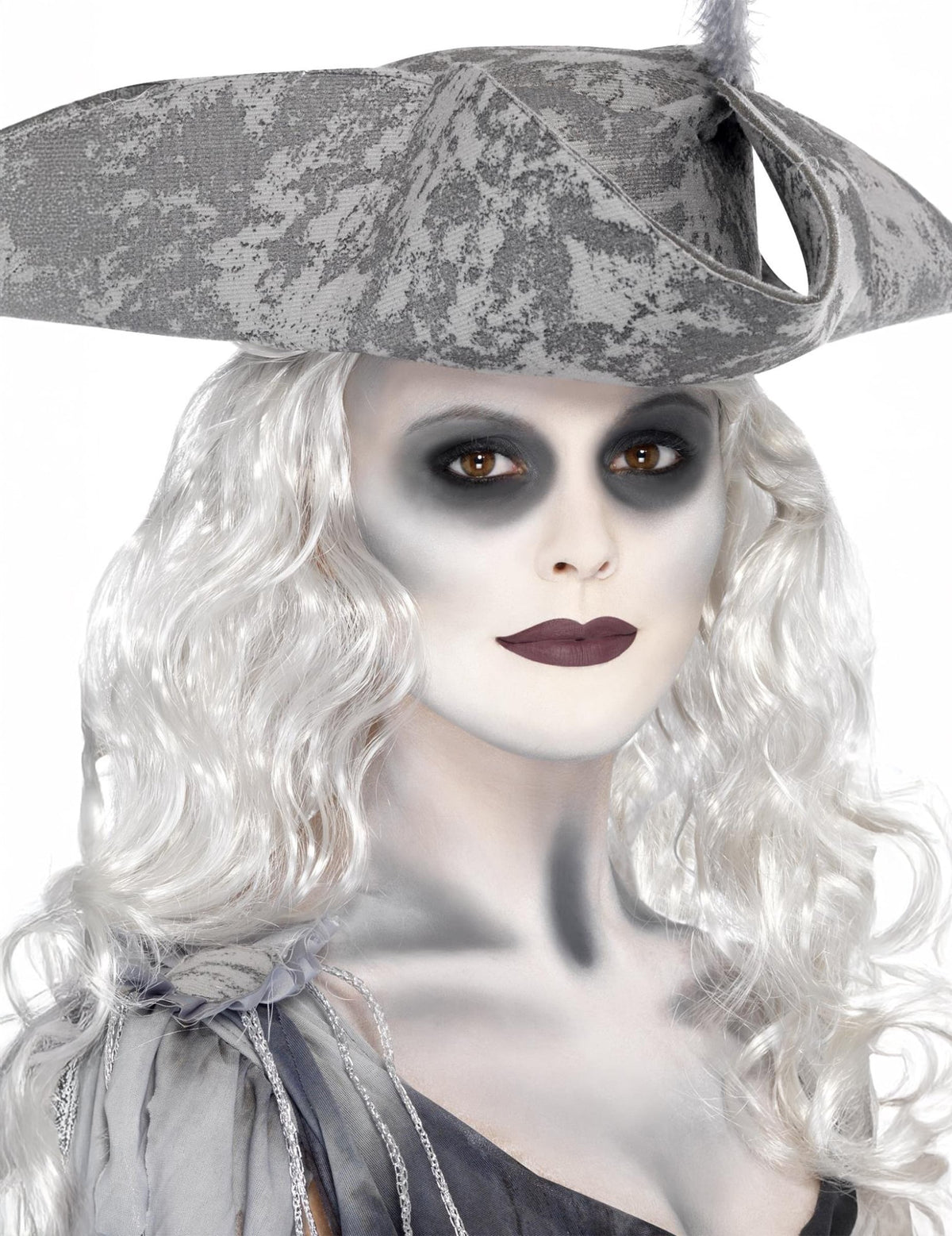 Kit maquillage pirate des mers pour femme gris et blanc effet fantôme