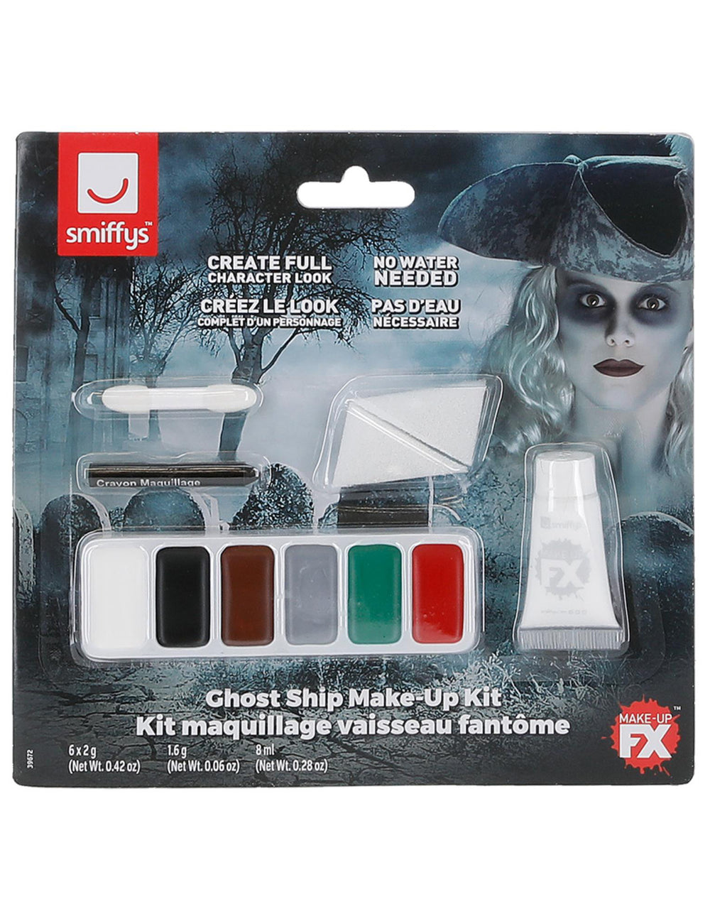 Vue du packaging complet du kit maquillage pirate des mers