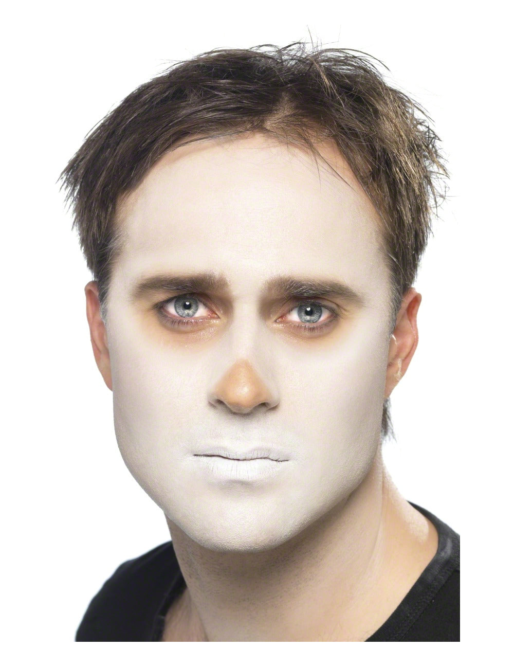 Application de la base blanche du kit maquillage squelette pour adulte
