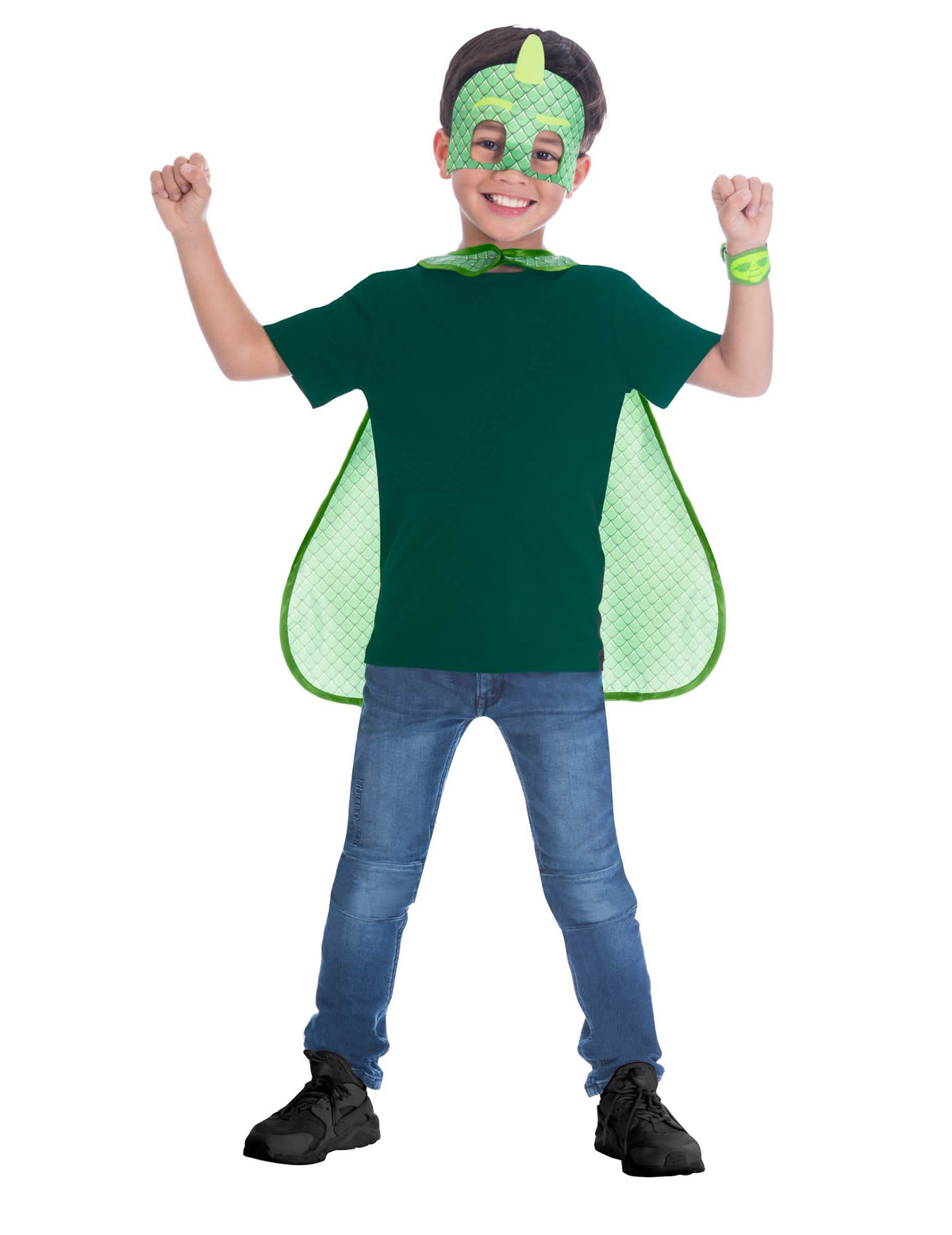Komplet z masko in pelerino Gluglu PJ Masks za otrok zelen