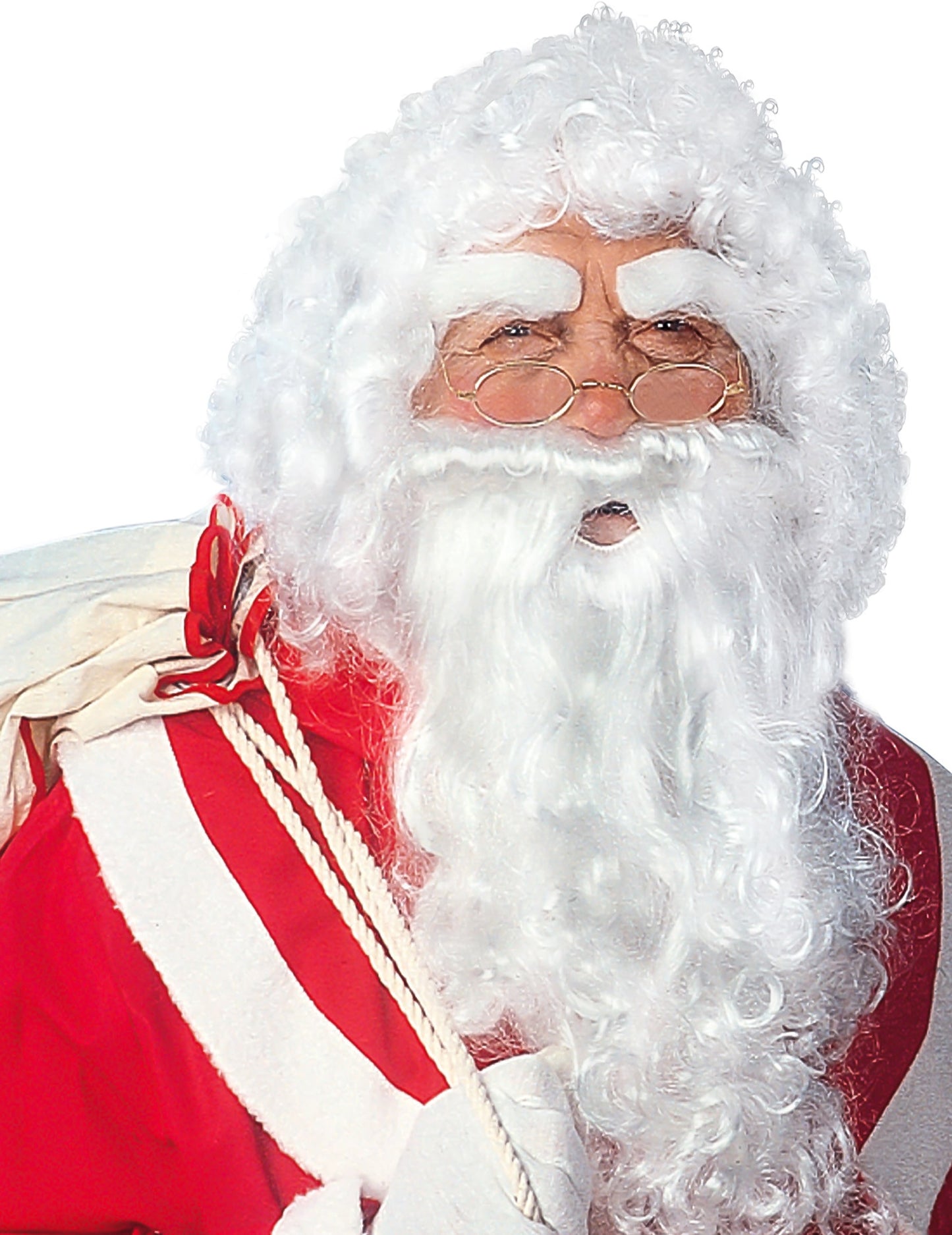 Kit Père Noël pour adulte blanc avec barbe et perruque