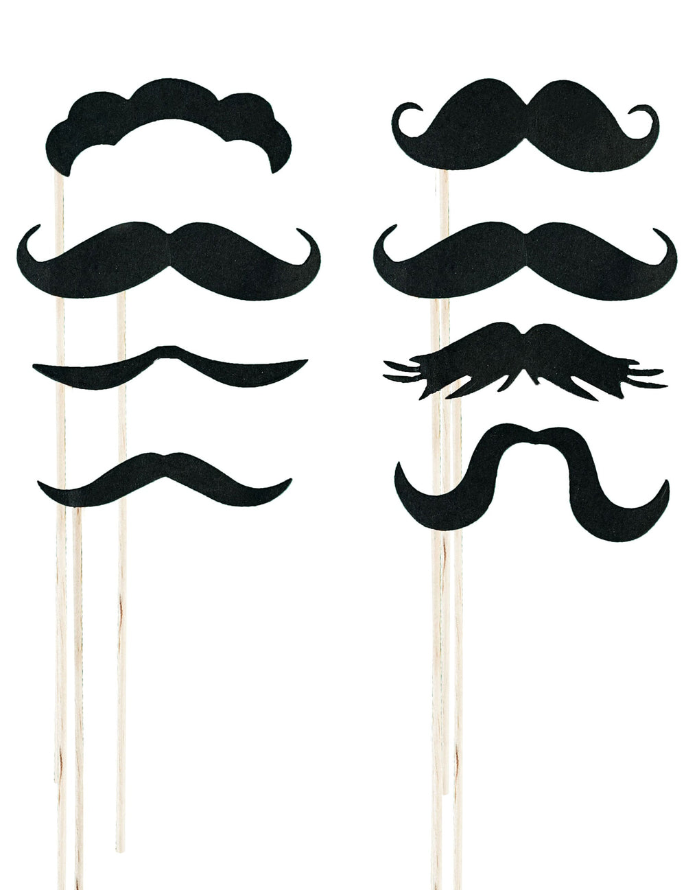 Kit photobooth 8 moustaches pour adulte noires