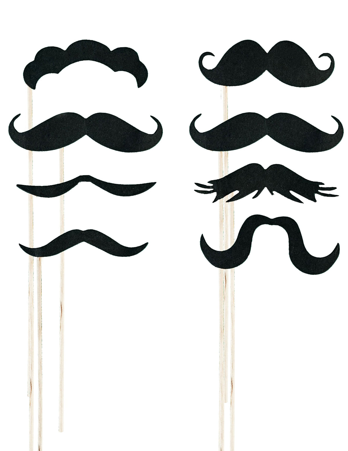 Kit photobooth 8 moustaches pour adulte noires