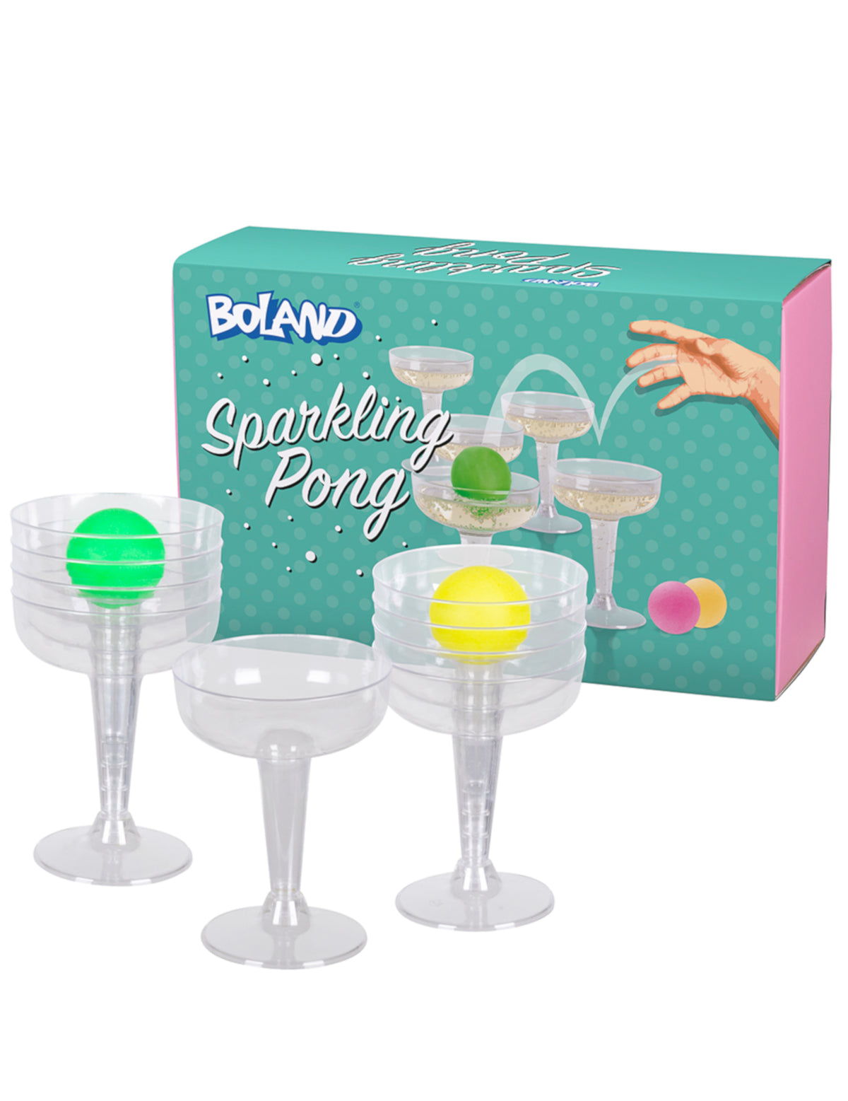 Vue du contenu et de la boîte du Kit Sparkling Pong