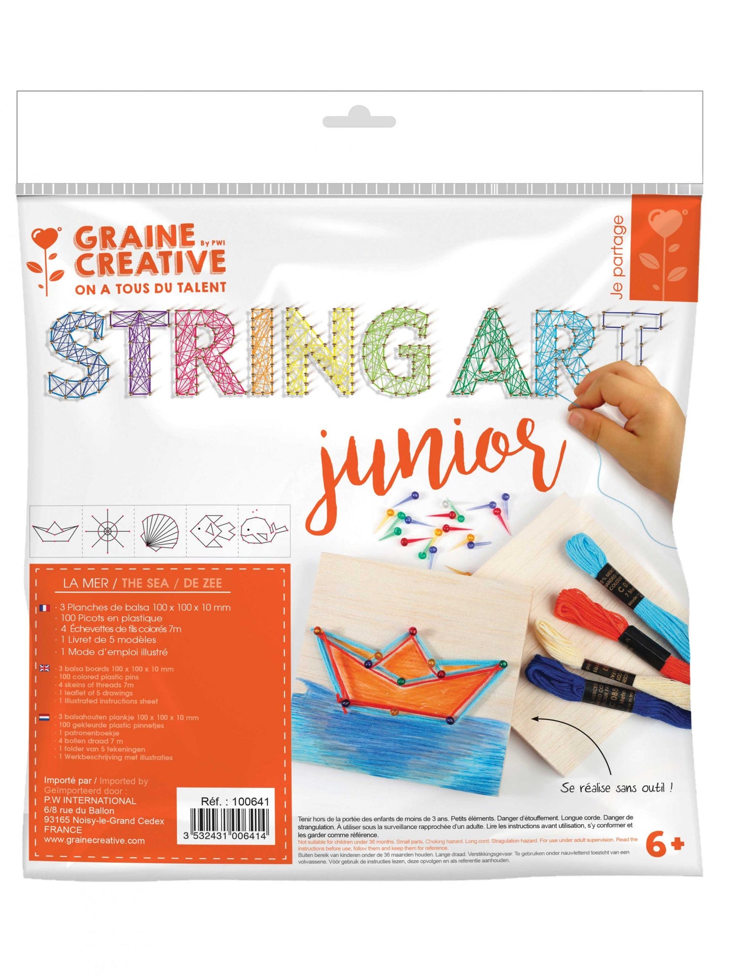 Otroški komplet za slikanje z vrvico z morsko tematiko in slikami iz vrvice