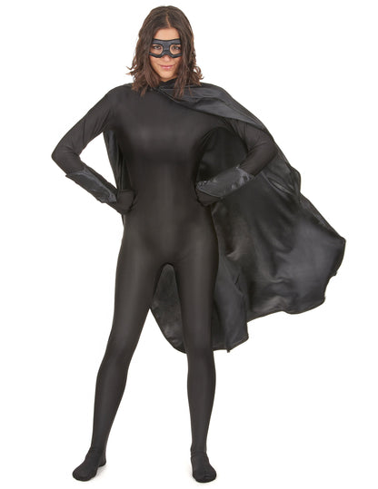 Komplet črnega superjunaka za odrasle 