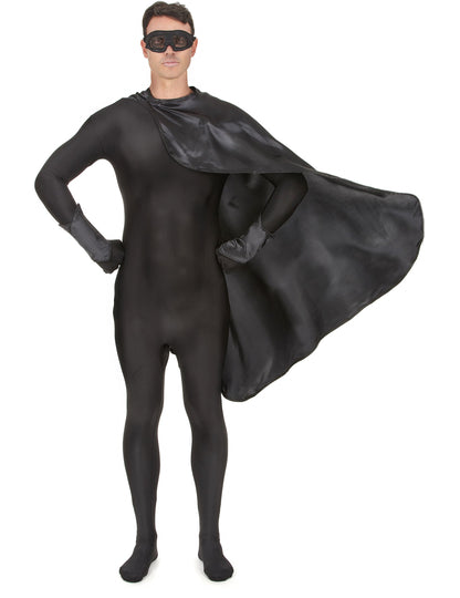 Komplet črnega superjunaka za odrasle 