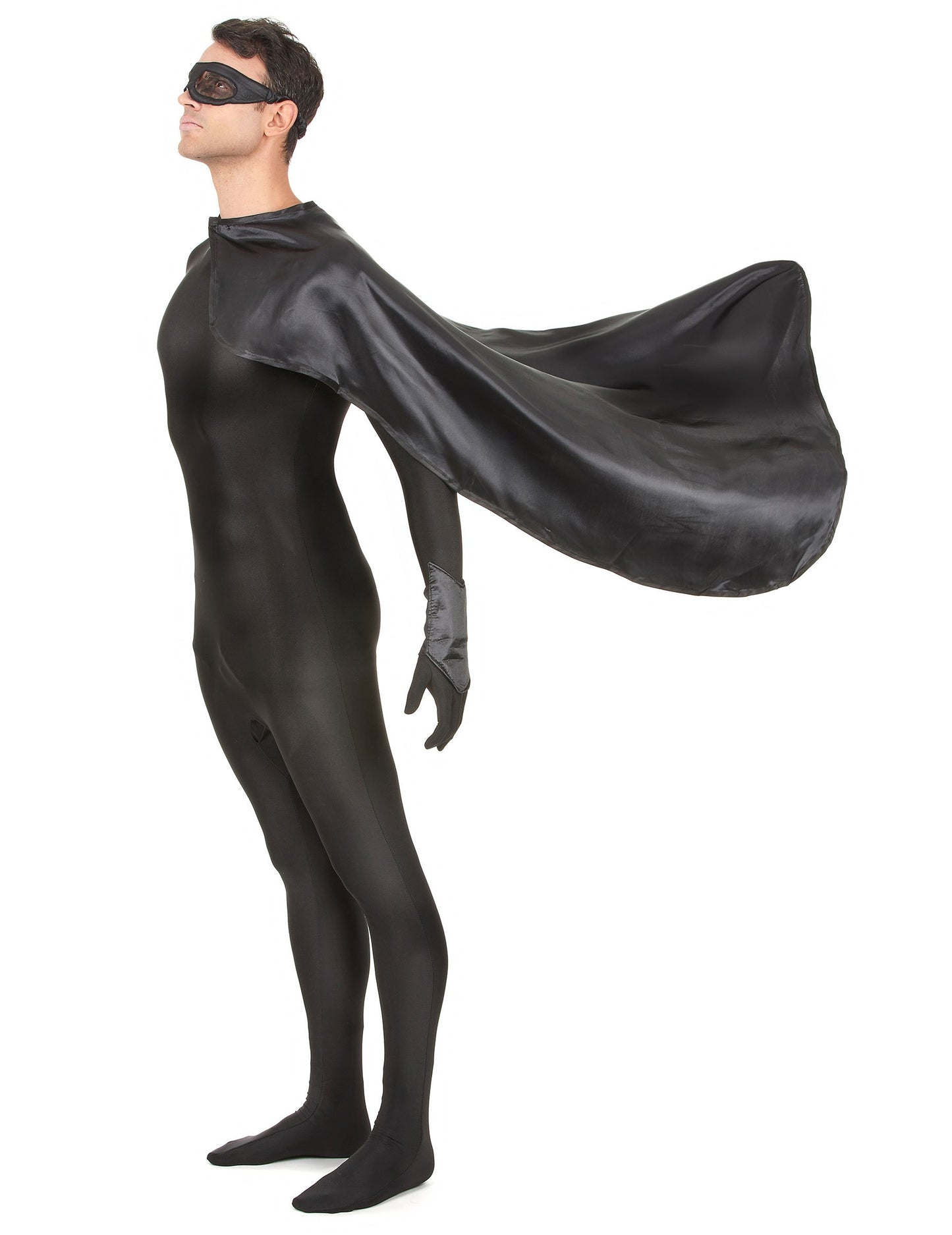 Komplet črnega superjunaka za odrasle 
