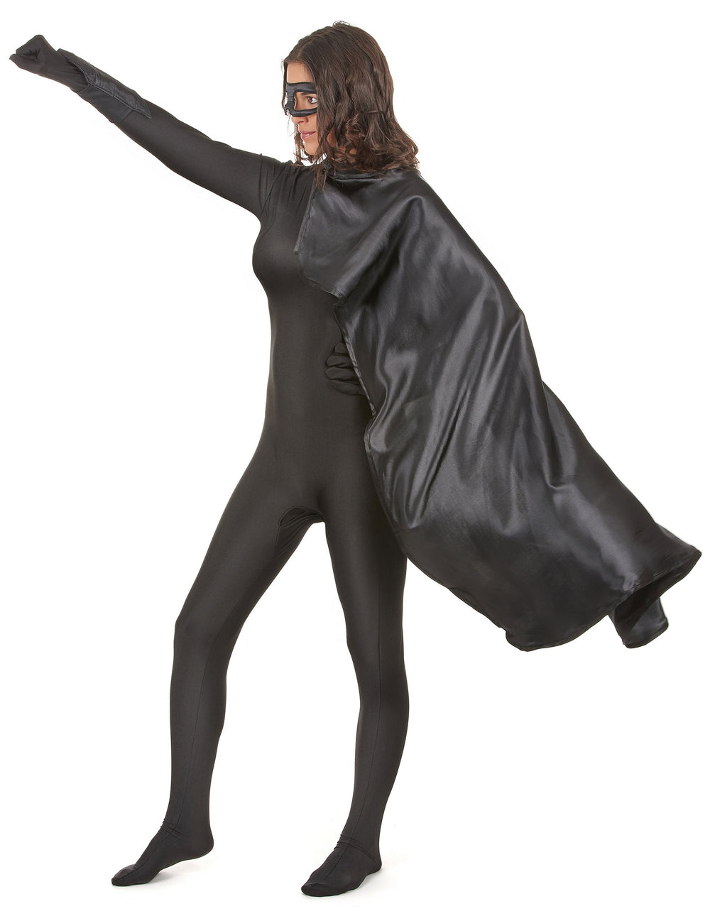 Vue de profil du kit super héros pour adulte noir
