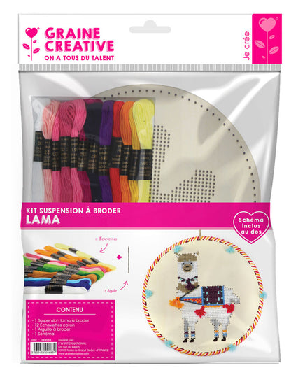 Komplet za obešanje z vezenjem lame 22 cm lesen