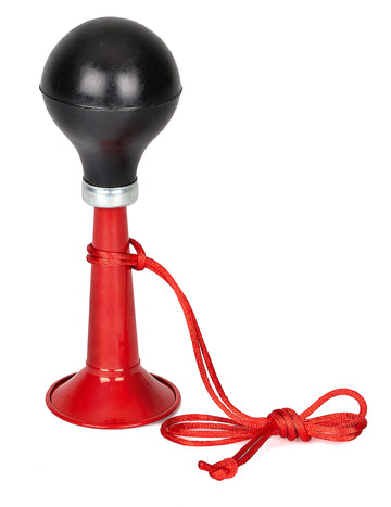 Klaxon de fête pour adulte rouge et noir avec cordon