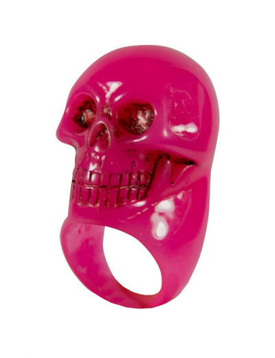 Bague tête de mort pour adulte rose