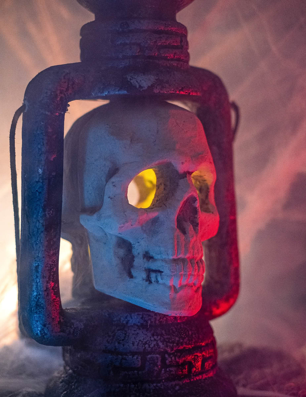 Podrobnosti o rumena svetlobnem učinku lanterni s lobanjo za halloween